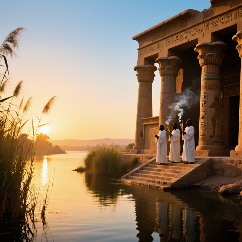 Quiet Dawn Nubian Temple Nile