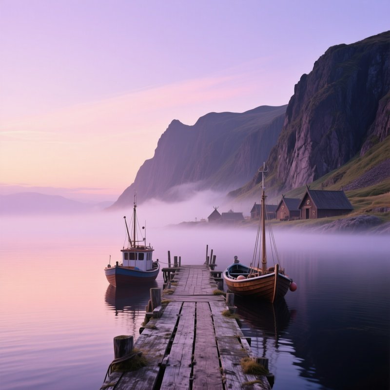 Quiet Dawn Viking Settlement Pier