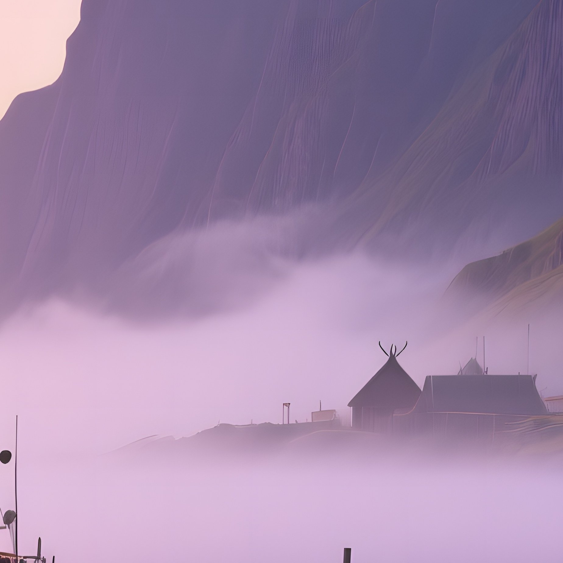 Quiet Dawn Viking Settlement Pier - Full Resolution Quality Preview