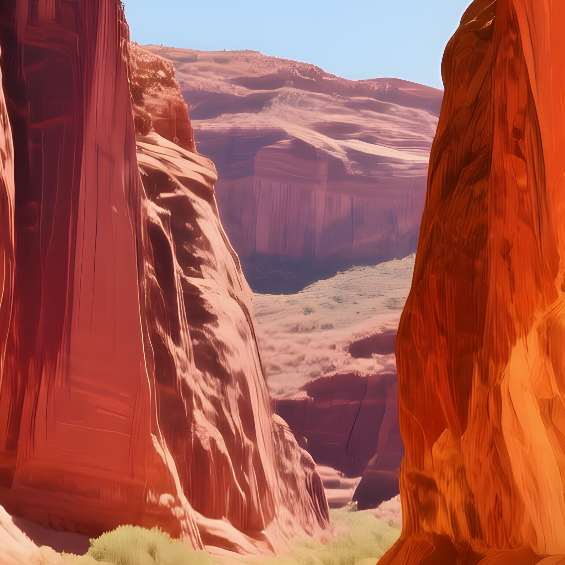 Quiet Desert Canyon Utah Midday Sandstone Walls - Full Resolution Quality Preview