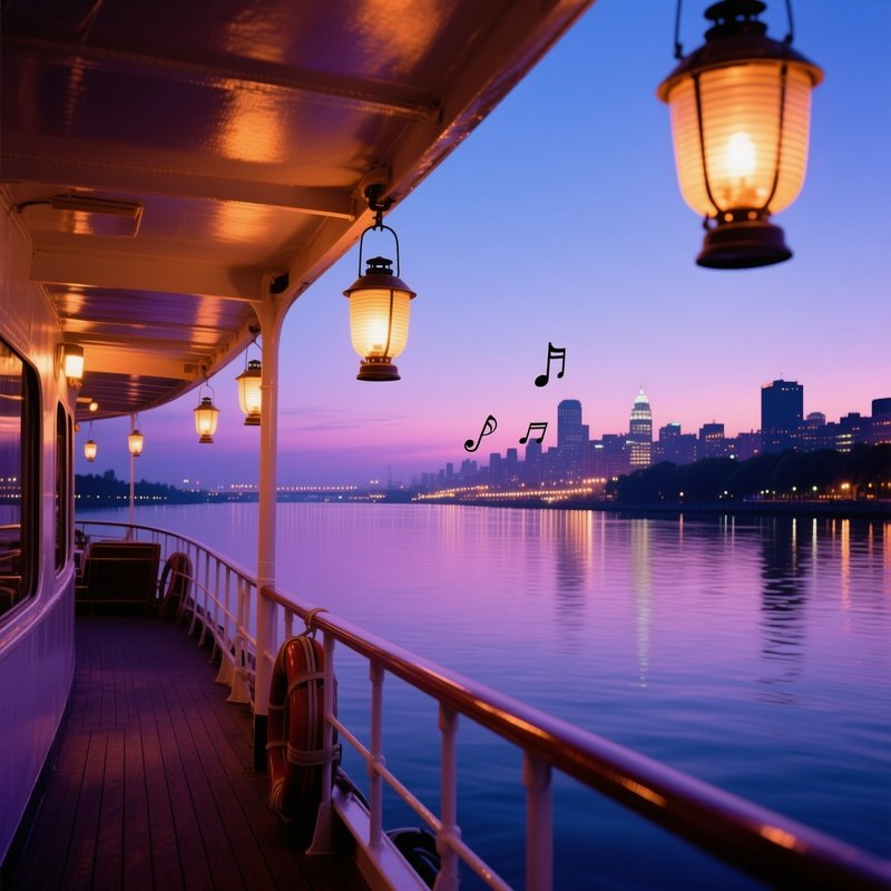Quiet Evening On Mississippi Riverboat Deck