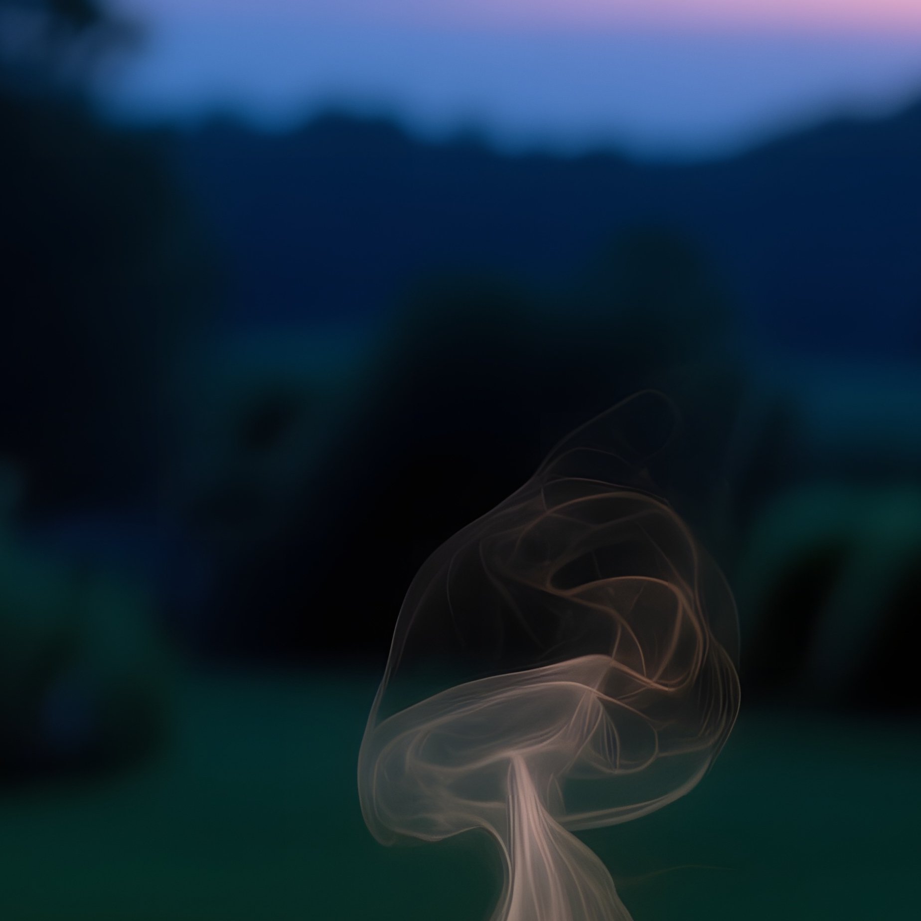 Quiet Garden Gazebo At Dusk Illuminated By Fairy Lights - Full Resolution Quality Preview