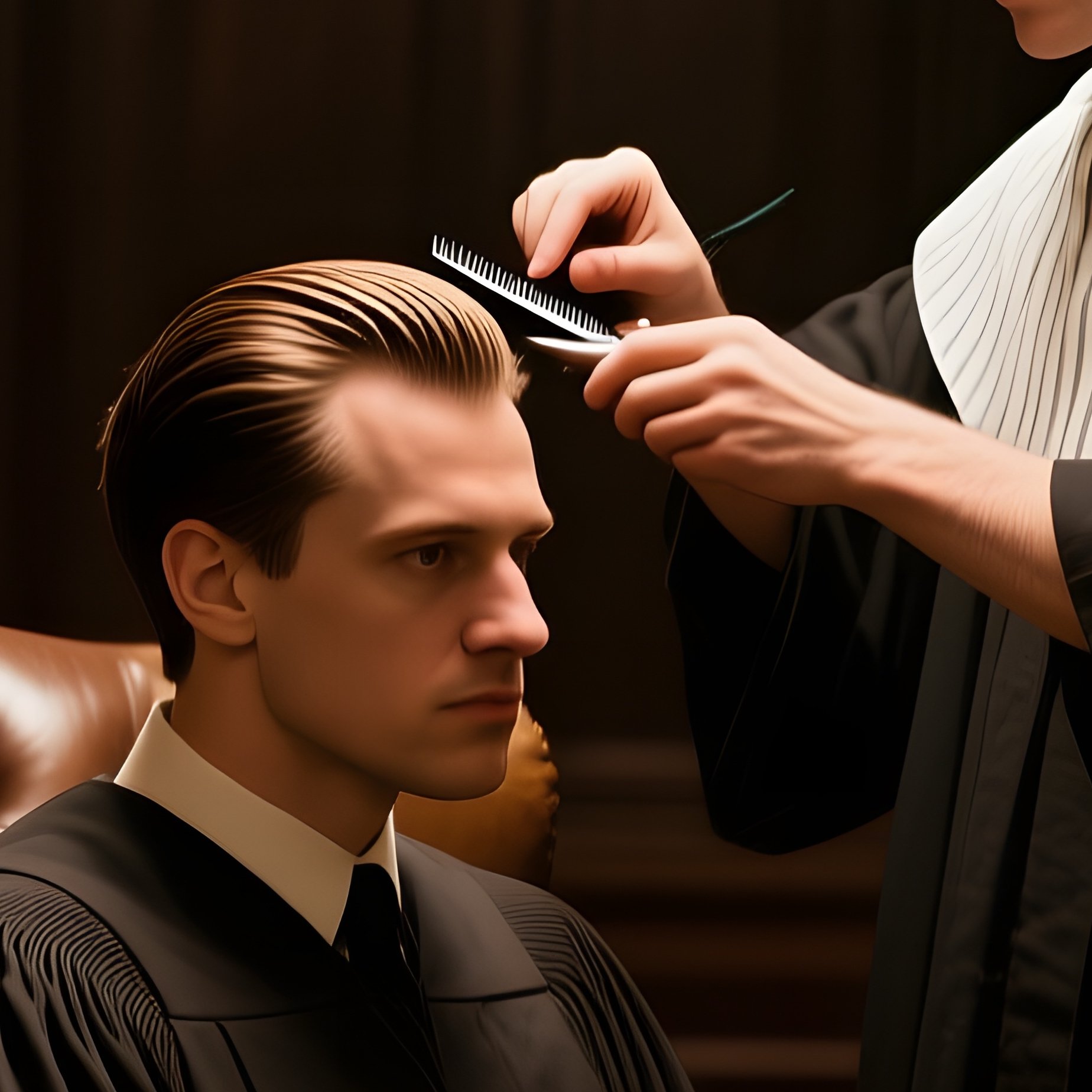 Quiet Historic Library Reading Alcove Leather Chairs Academic Haircut - Full Resolution Quality Preview