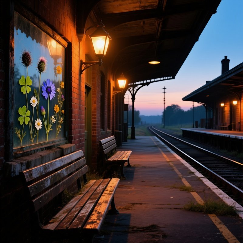 Quiet Historic Train Depot At Dusk