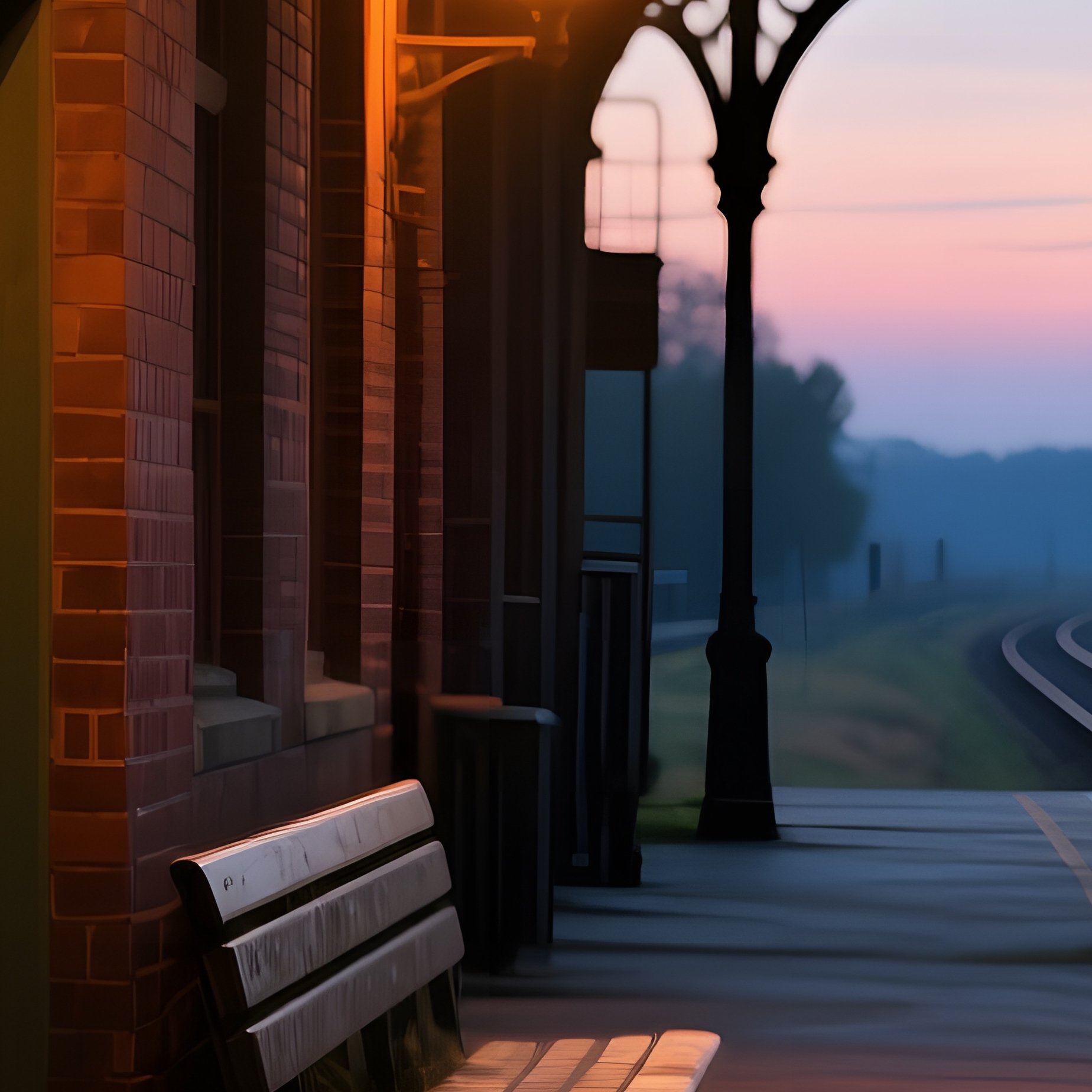 Quiet Historic Train Depot At Dusk - Full Resolution Quality Preview