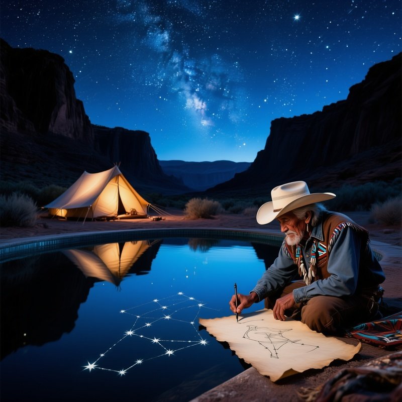 Quiet Midnight Camp High Desert Canyon