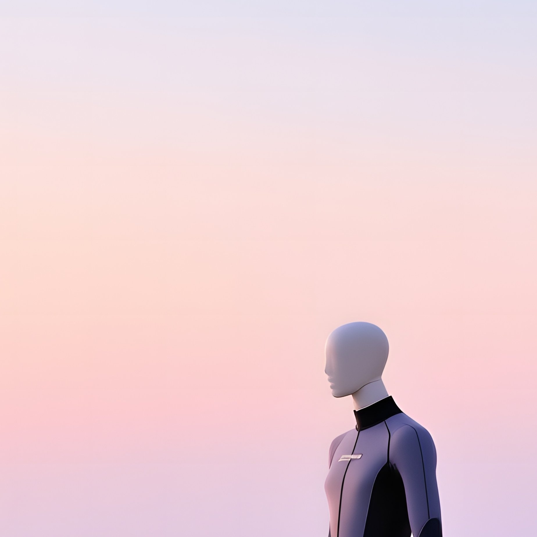 Quiet Morning Beach With Mannequin Wetsuit - Full Resolution Quality Preview