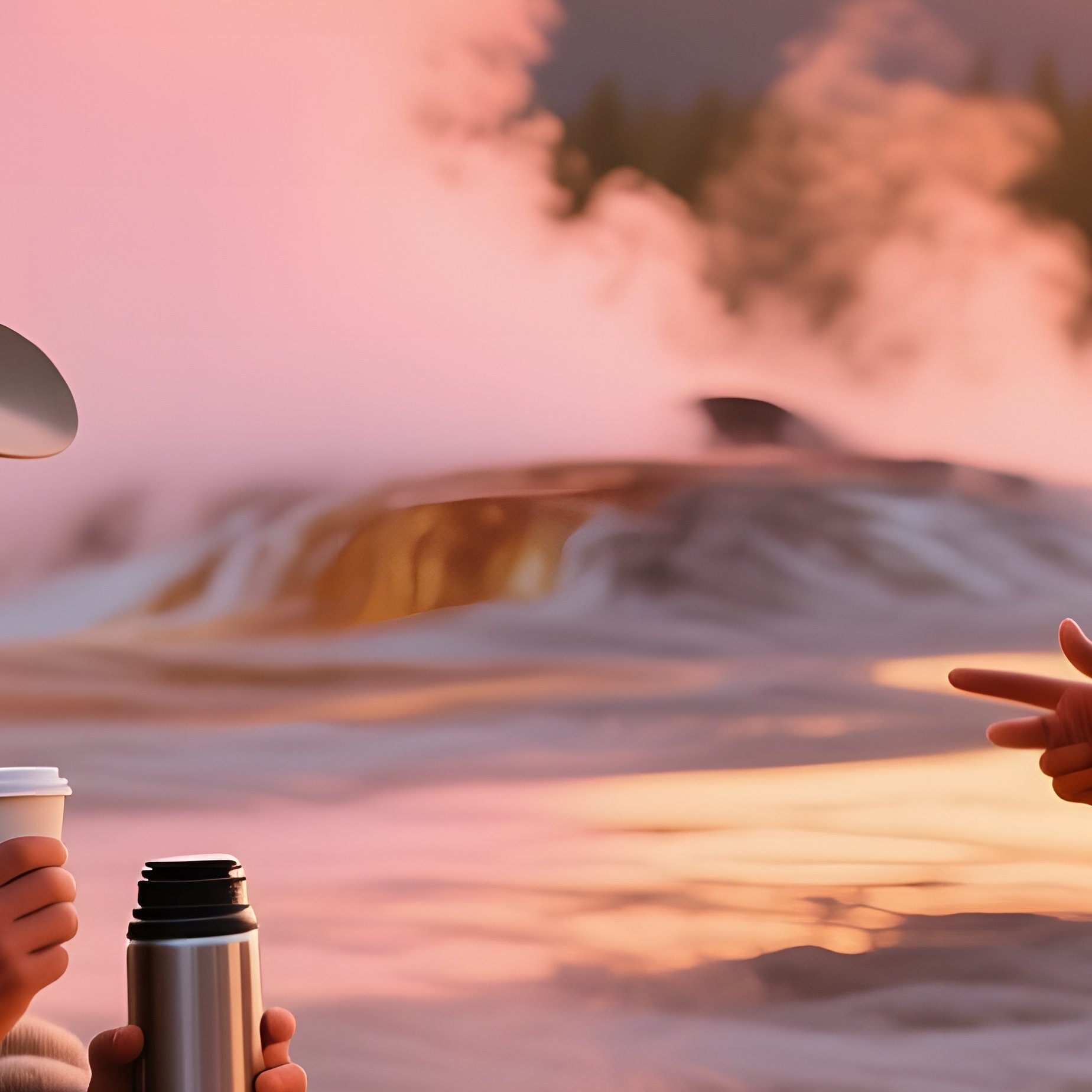 Quiet Morning Campsite Geyser Sunrise - Full Resolution Quality Preview