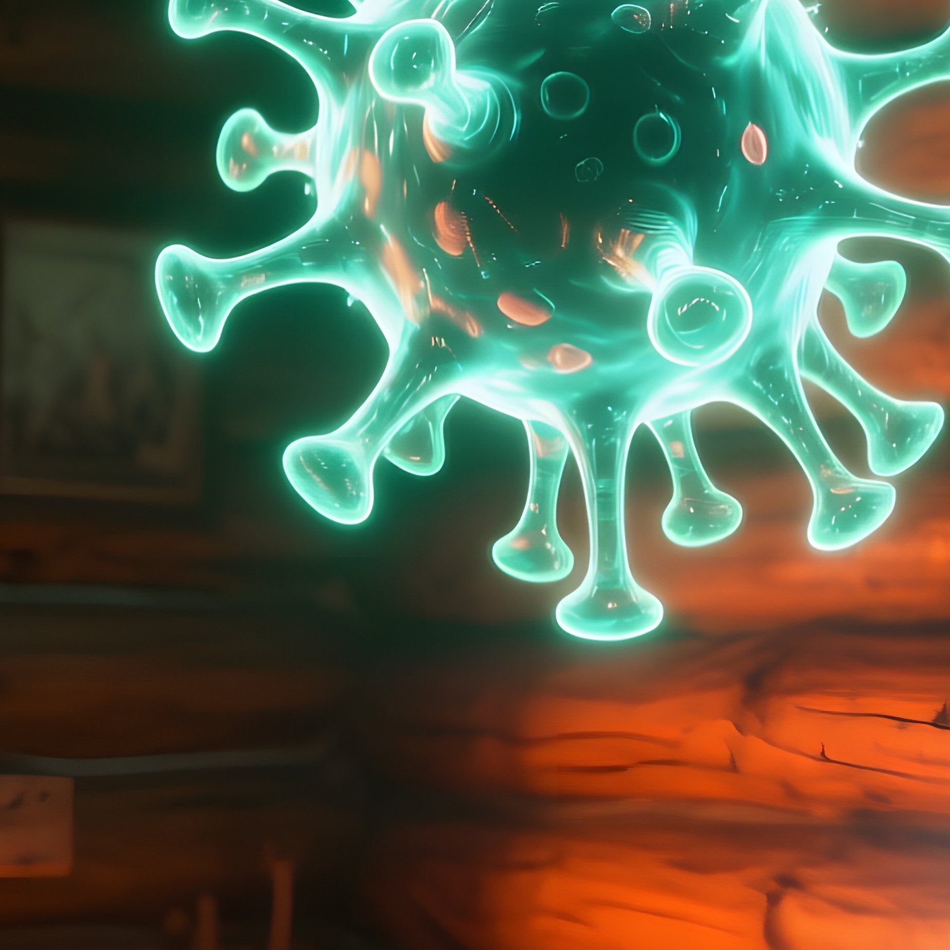 Quiet Mountain Cabin With Holographic Virus - Full Resolution Quality Preview