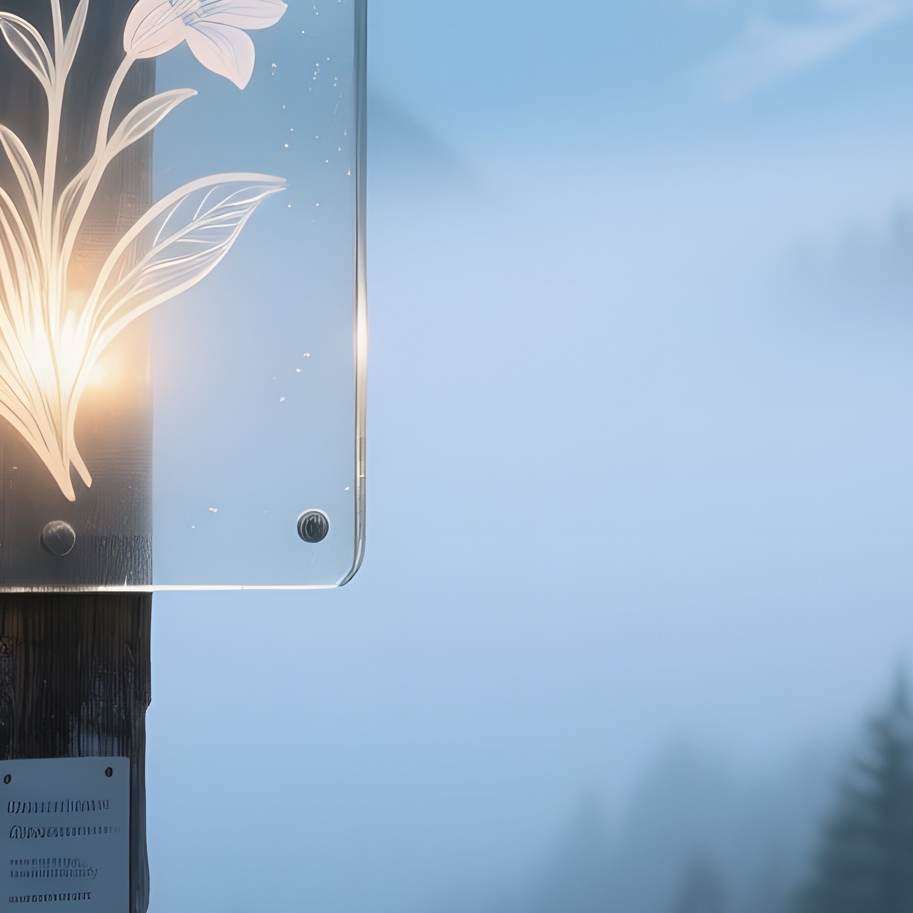Quiet Mountain Trailhead Glass Plaque Alpine Gentian Mist - Full Resolution Quality Preview