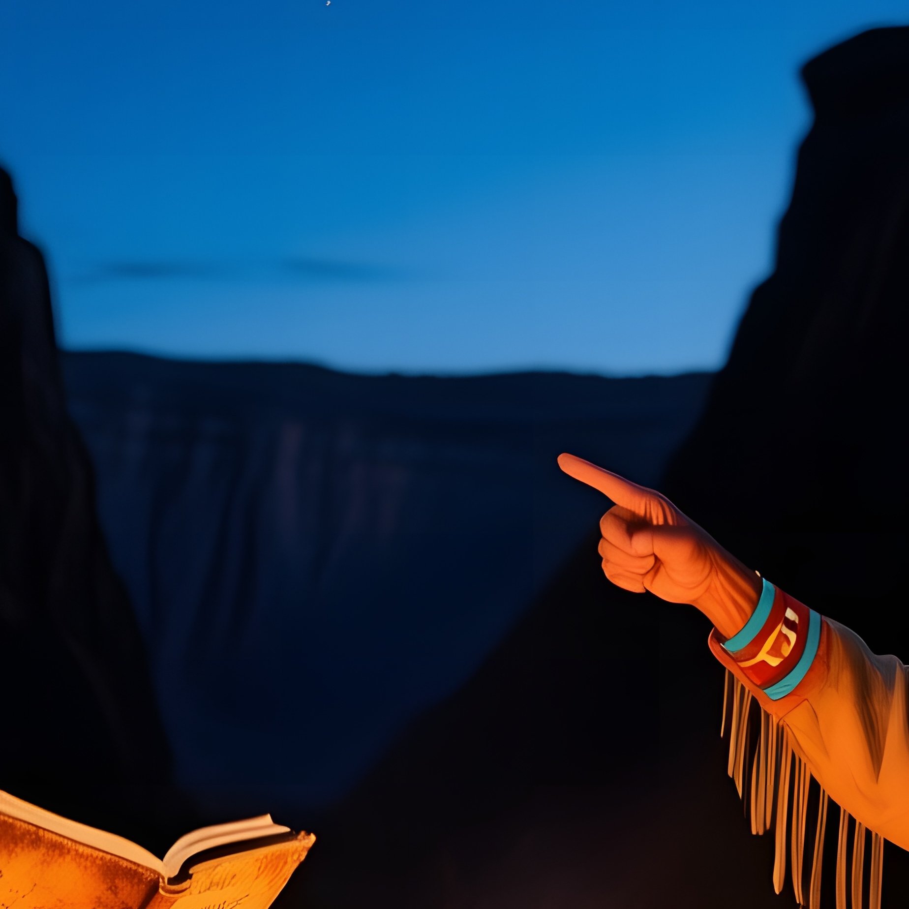 Quiet Night Canyon Camp Fire Crackling Cowboy Diary Lakota Elder Stories Stars - Full Resolution Quality Preview