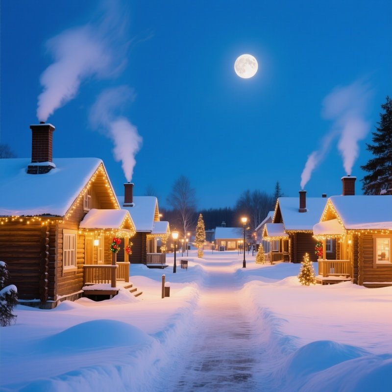 Quiet Winter Minnesota Town Square