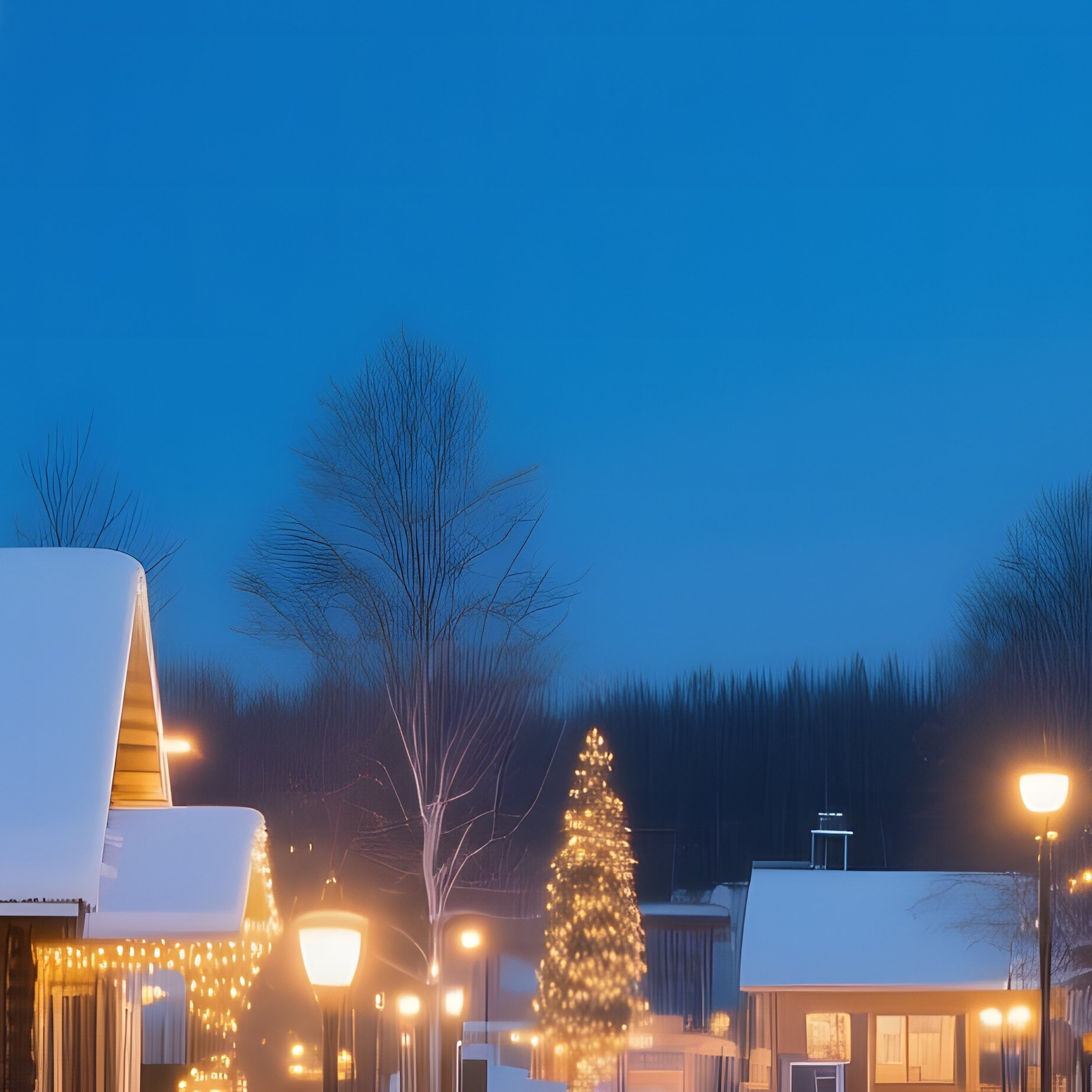Quiet Winter Minnesota Town Square - Full Resolution Quality Preview