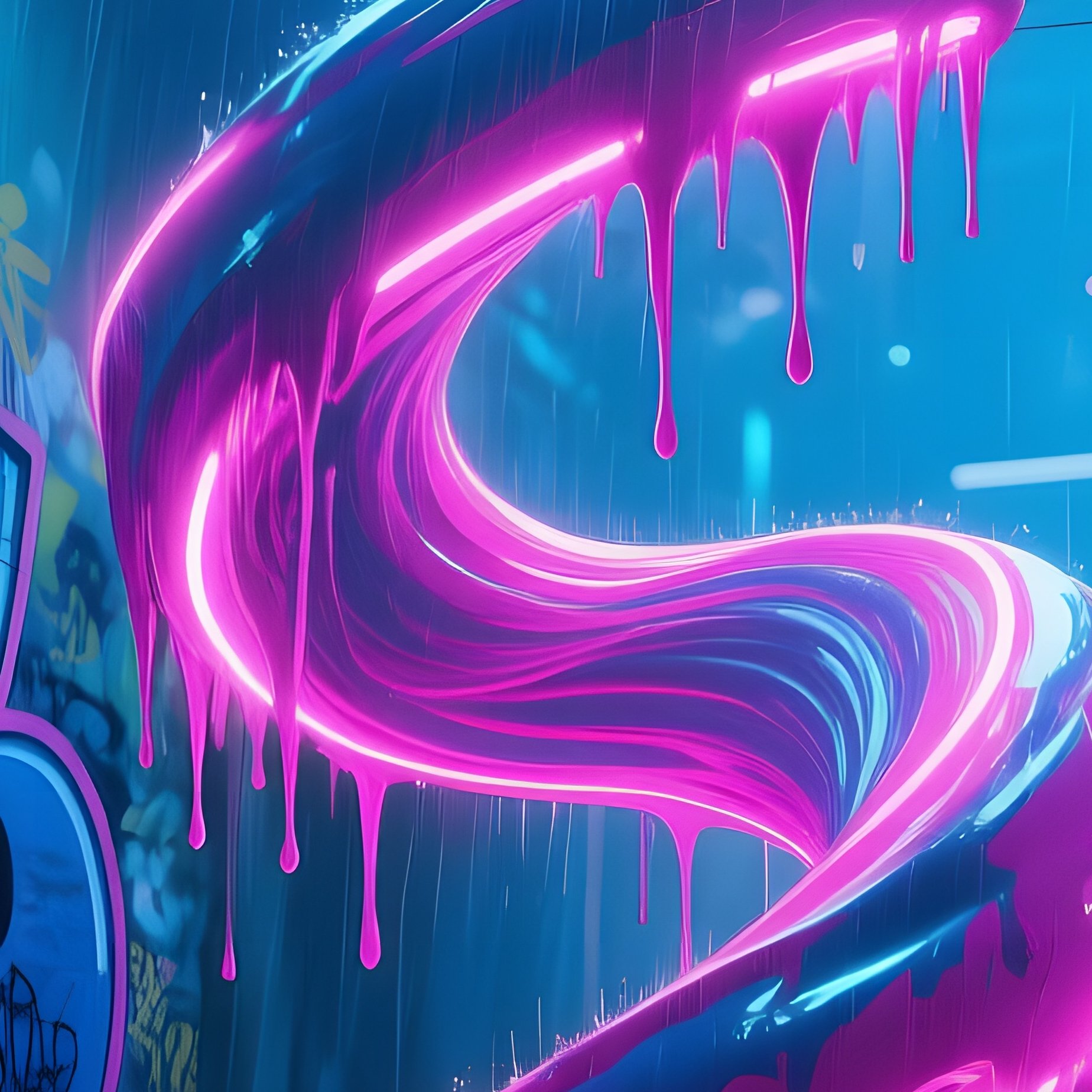 Rain Soaked Alley Neo Tokyo Graffiti Kinesis - Full Resolution Quality Preview