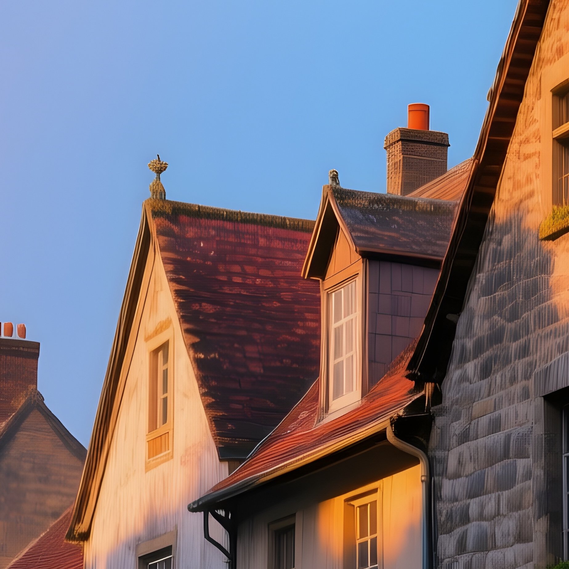 Rainbow Over Old European Town - Full Resolution Quality Preview