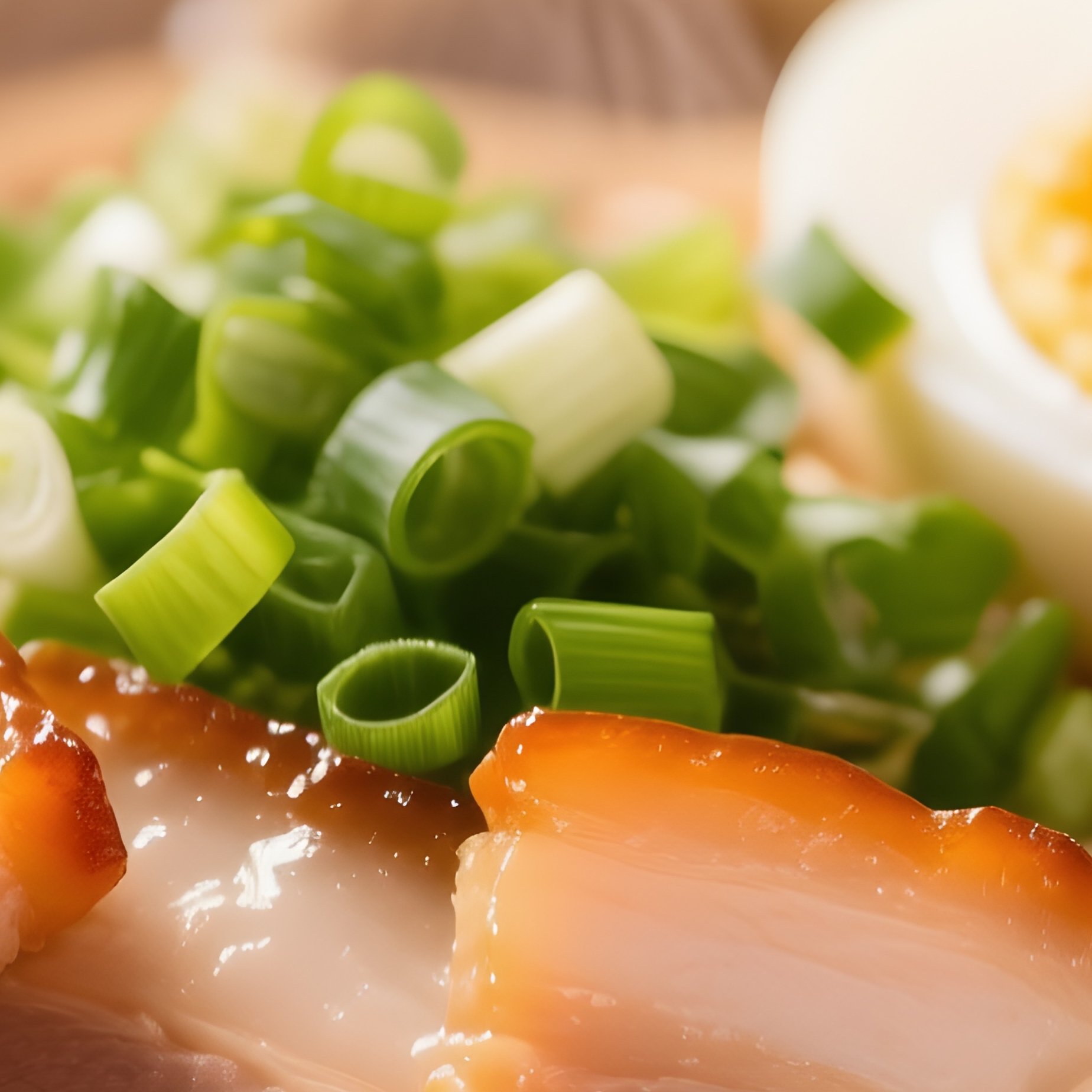 Ramen With Wheat Noodles In Rich Pork Bone Broth Topped With Chashu Pork Soft Boiled Egg And Scallions - Full Resolution Quality Preview