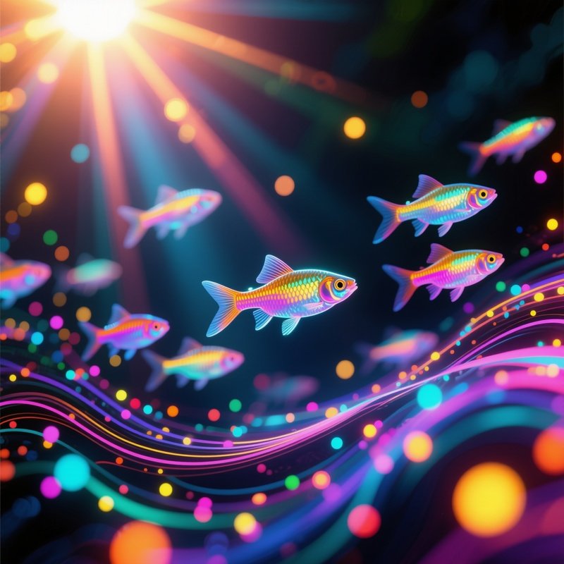 Rasboras Darting In Sunlight Abstract