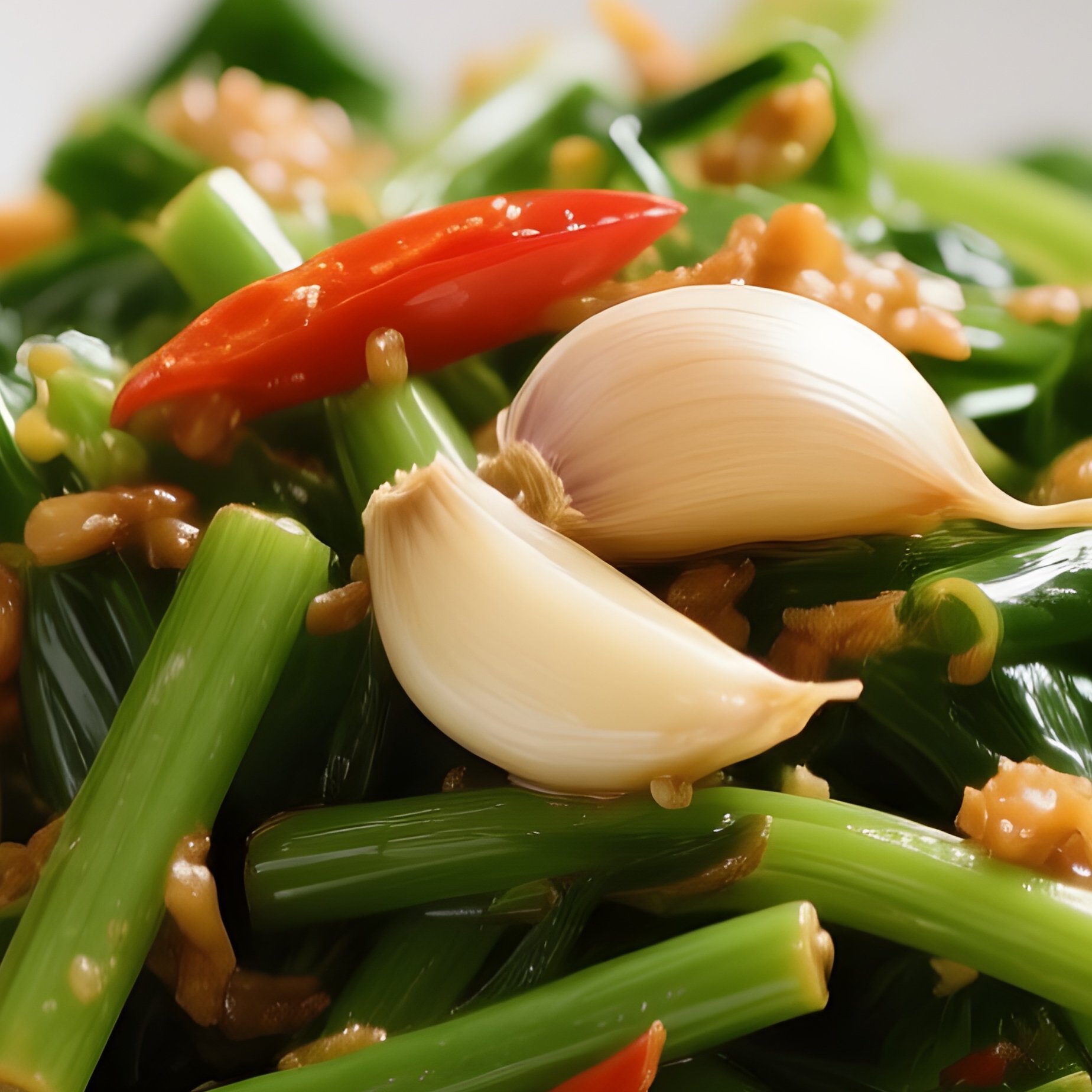 Rau Muống Xào Tỏi Water Spinach Stir Fried With Garlic - Full Resolution Quality Preview