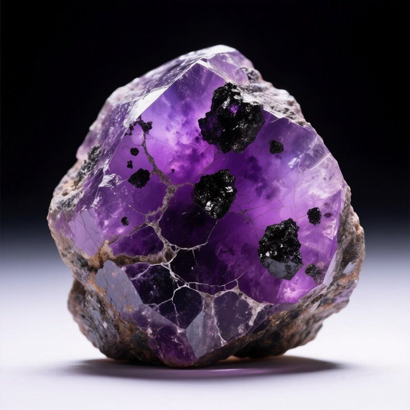 Raw Sugilite Stone With Grape Purple And Black Manganese