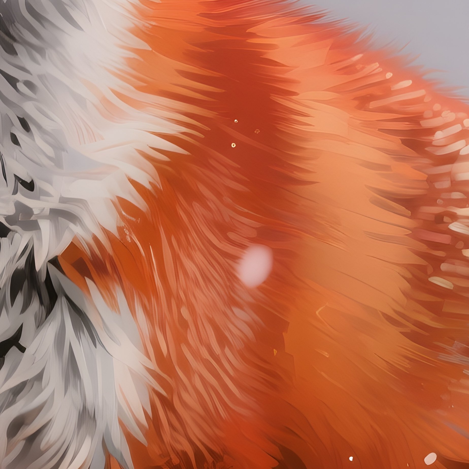 Red Fox In The Winter Oil Panting - Full Resolution Quality Preview