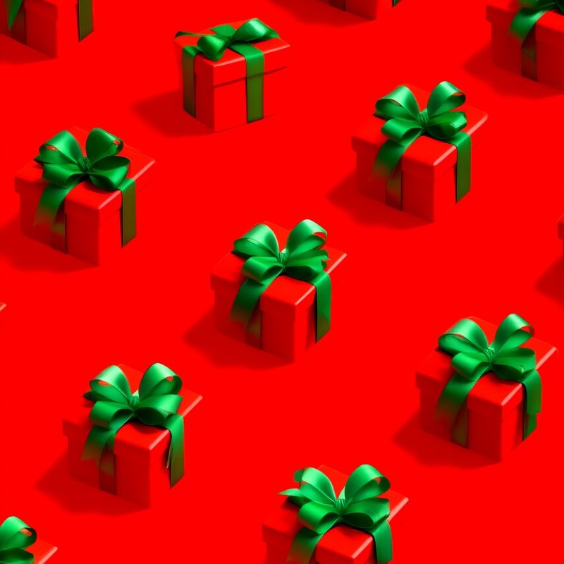 Red Gift Boxes With Green Ribbons Gifts Holiday