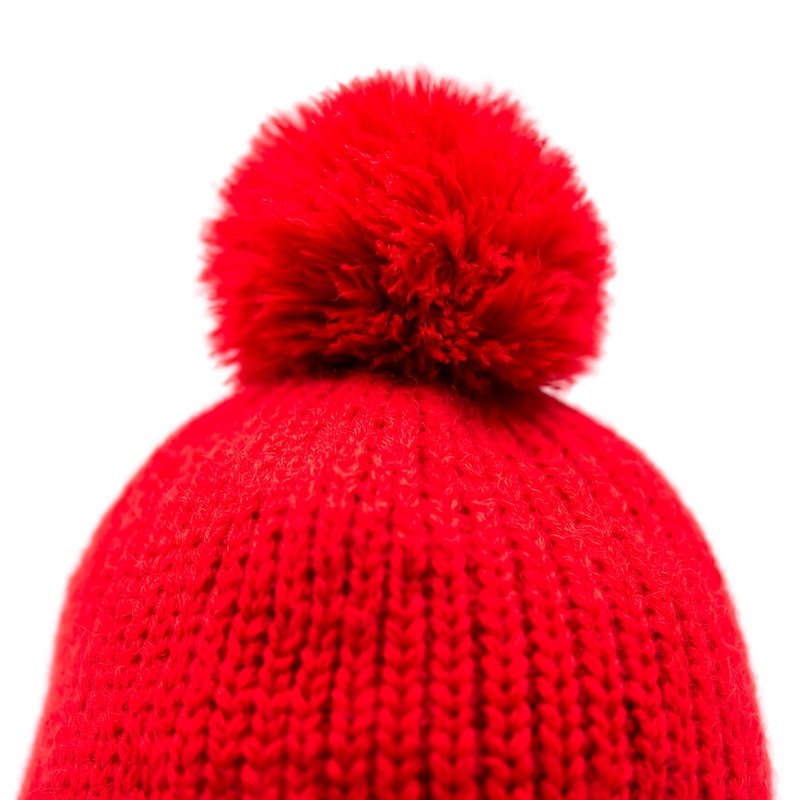 Red Knitted Hat With A Pom Pom Red Hat