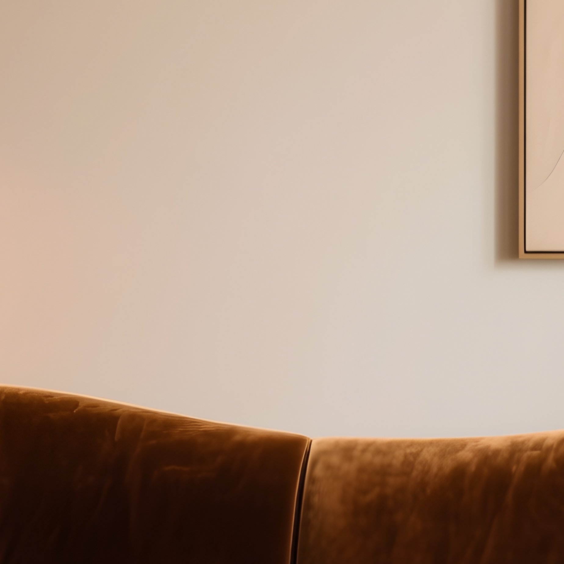 Refined Living Room Sculptural Sofa Handcrafted Wooden Coffee Table - Full Resolution Quality Preview