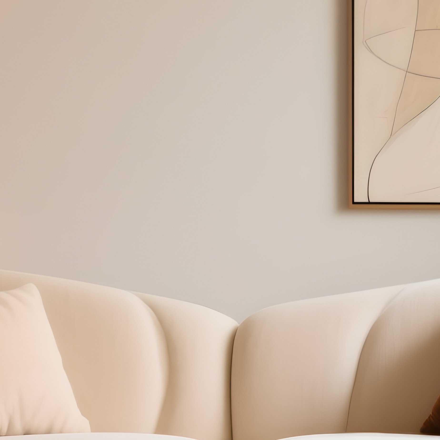 Refined Living Room Sculptural Sofa Handcrafted Coffee Table - Full Resolution Quality Preview