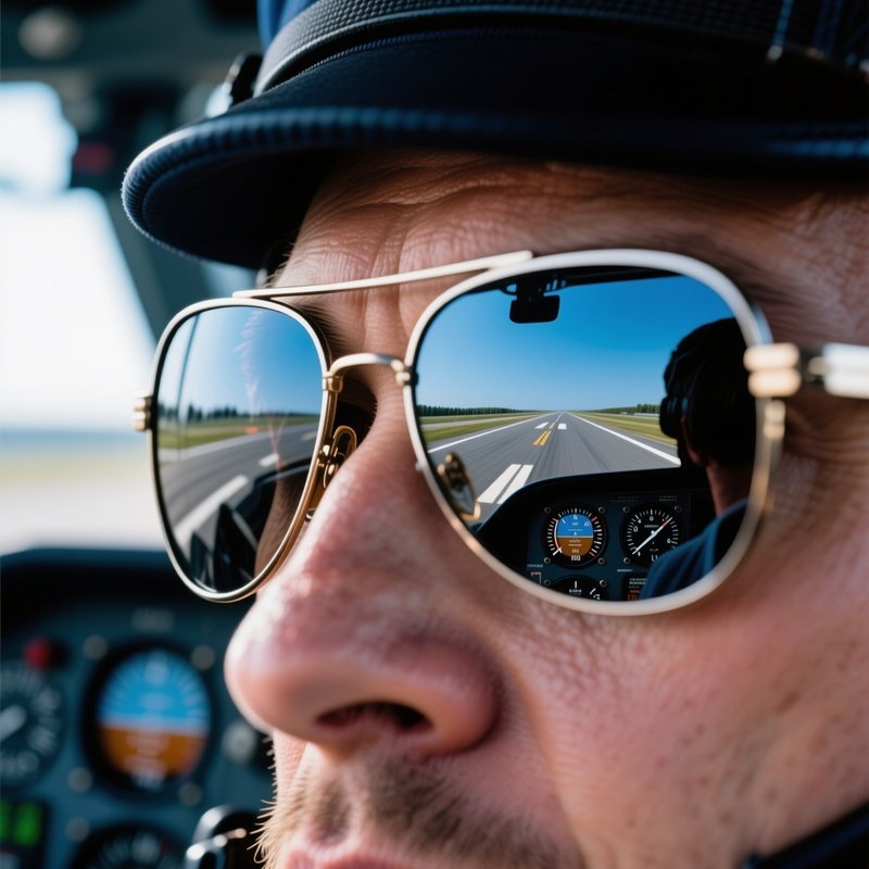 Reflection In Sunglasses Pilot Avionics