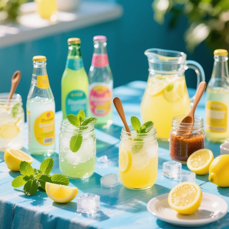 Refreshing Drinks And Condiments Detail Oriented