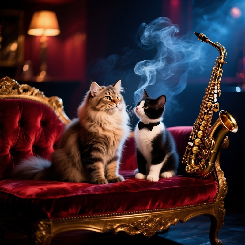 Regal Persian Cat Kiss Tuxedo Kitten Jazz Club