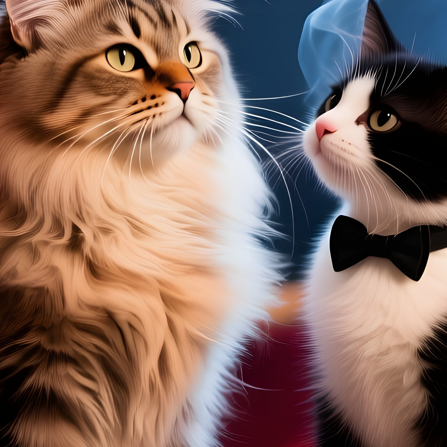 Regal Persian Cat Kiss Tuxedo Kitten Jazz Club - Full Resolution Quality Preview