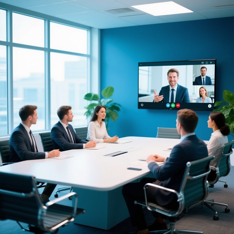 Remote Team Video Call Meeting Room