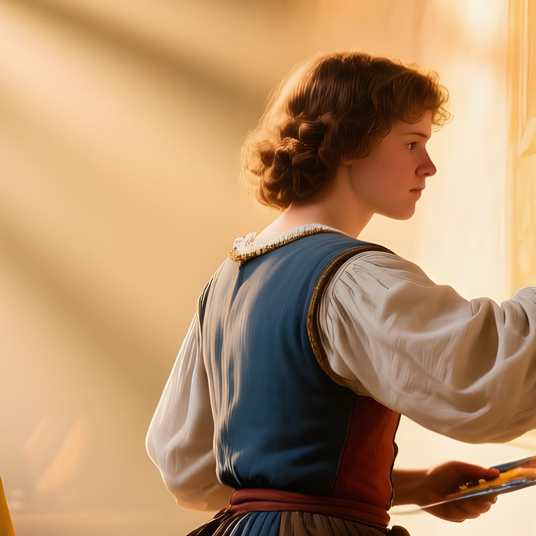 Renaissance Workshop Apprentice Painting Fresco - Full Resolution Quality Preview