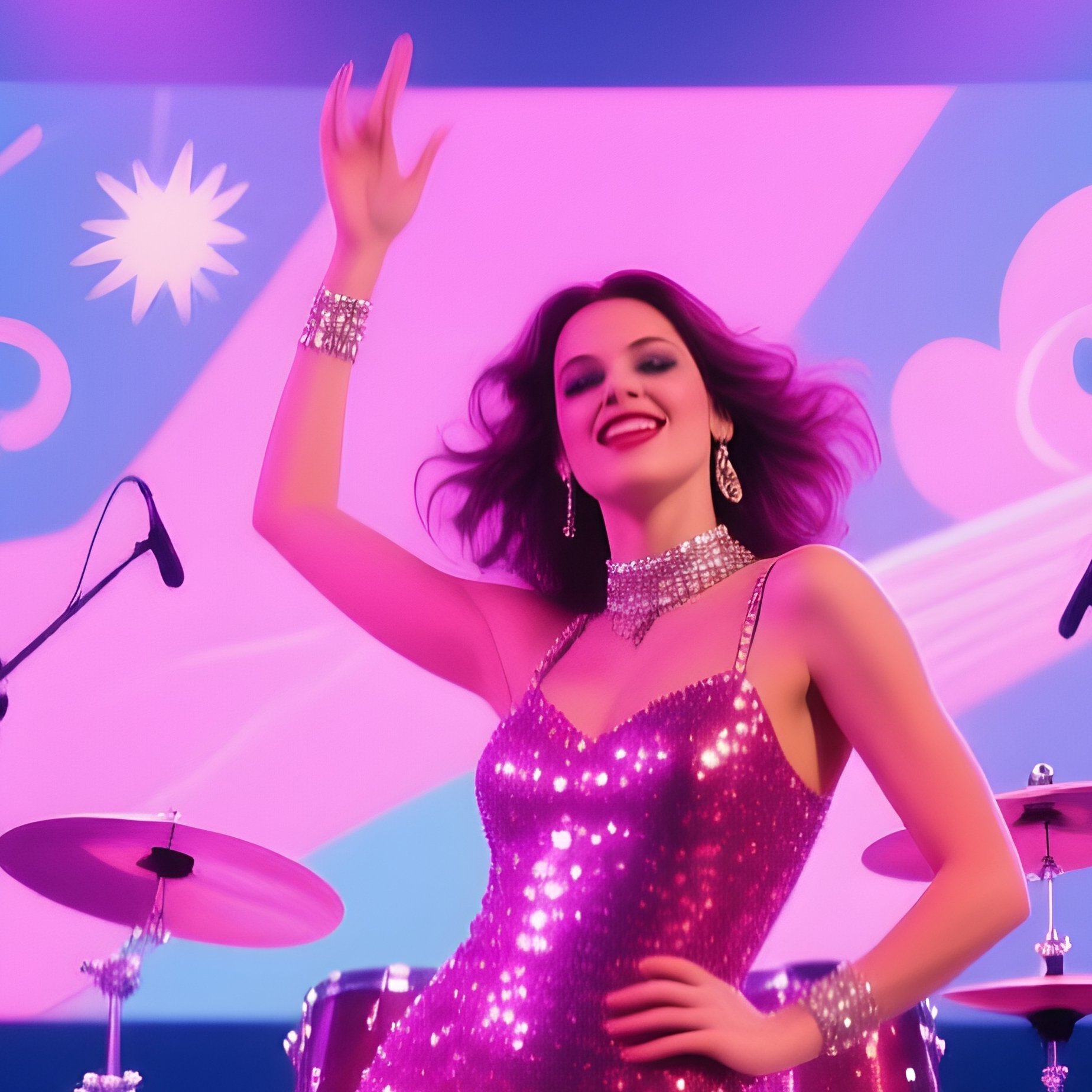 Retro Nostalgia 80S Music Video Set With Disco Dancers - Full Resolution Quality Preview