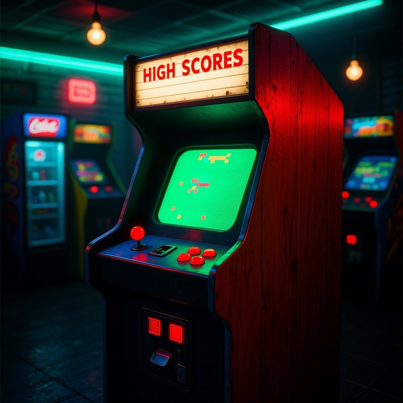 Retro Nostalgia 90S Arcade Game With Coin Slot