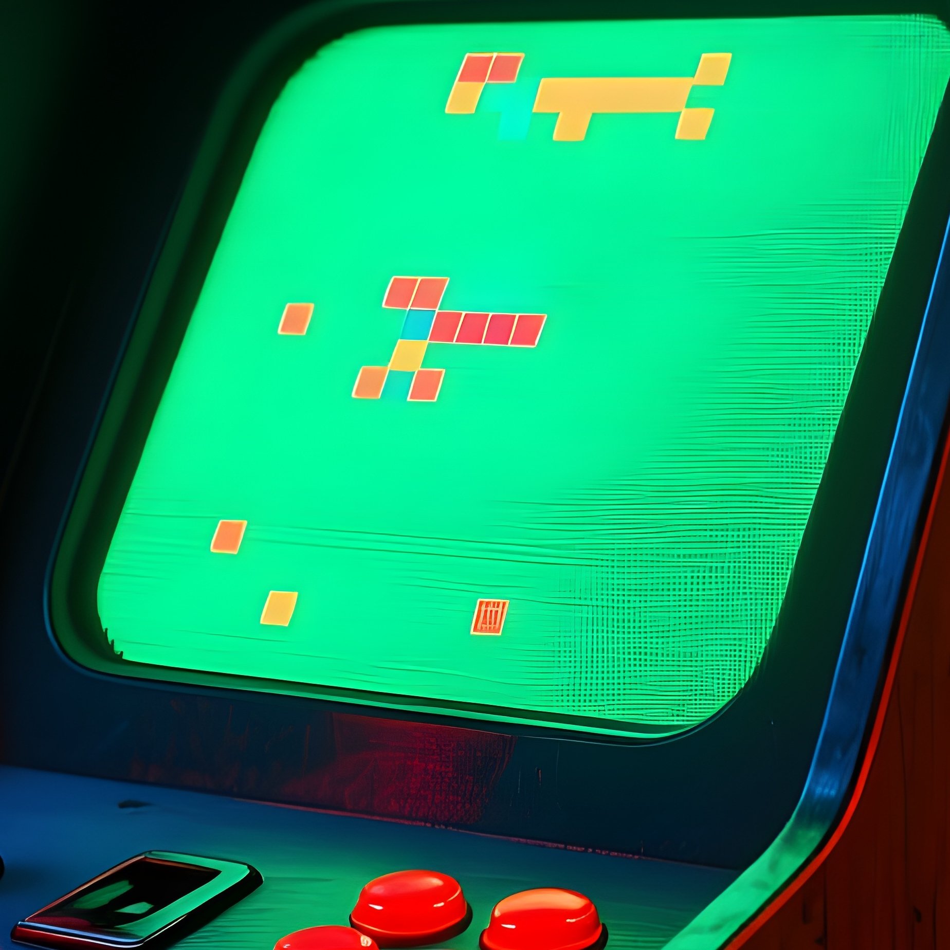 Retro Nostalgia 90S Arcade Game With Coin Slot - Full Resolution Quality Preview