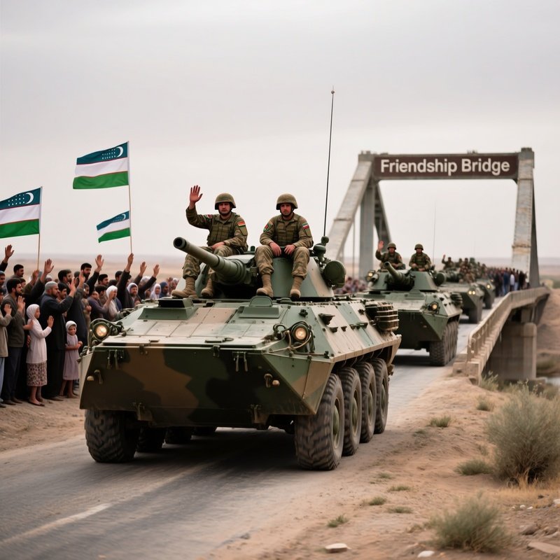 Returning From Afghanistan 1988 Btr 70 Crossing Friendship Bridge