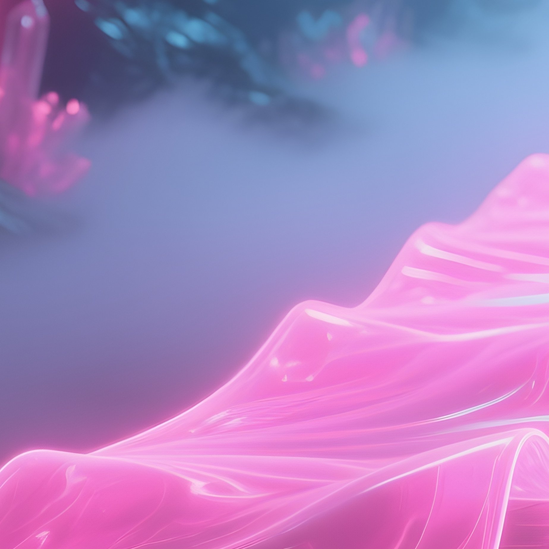 Ribbon Jelly Long Pink Glowing Flat Membrane Scene 1 - Full Resolution Quality Preview