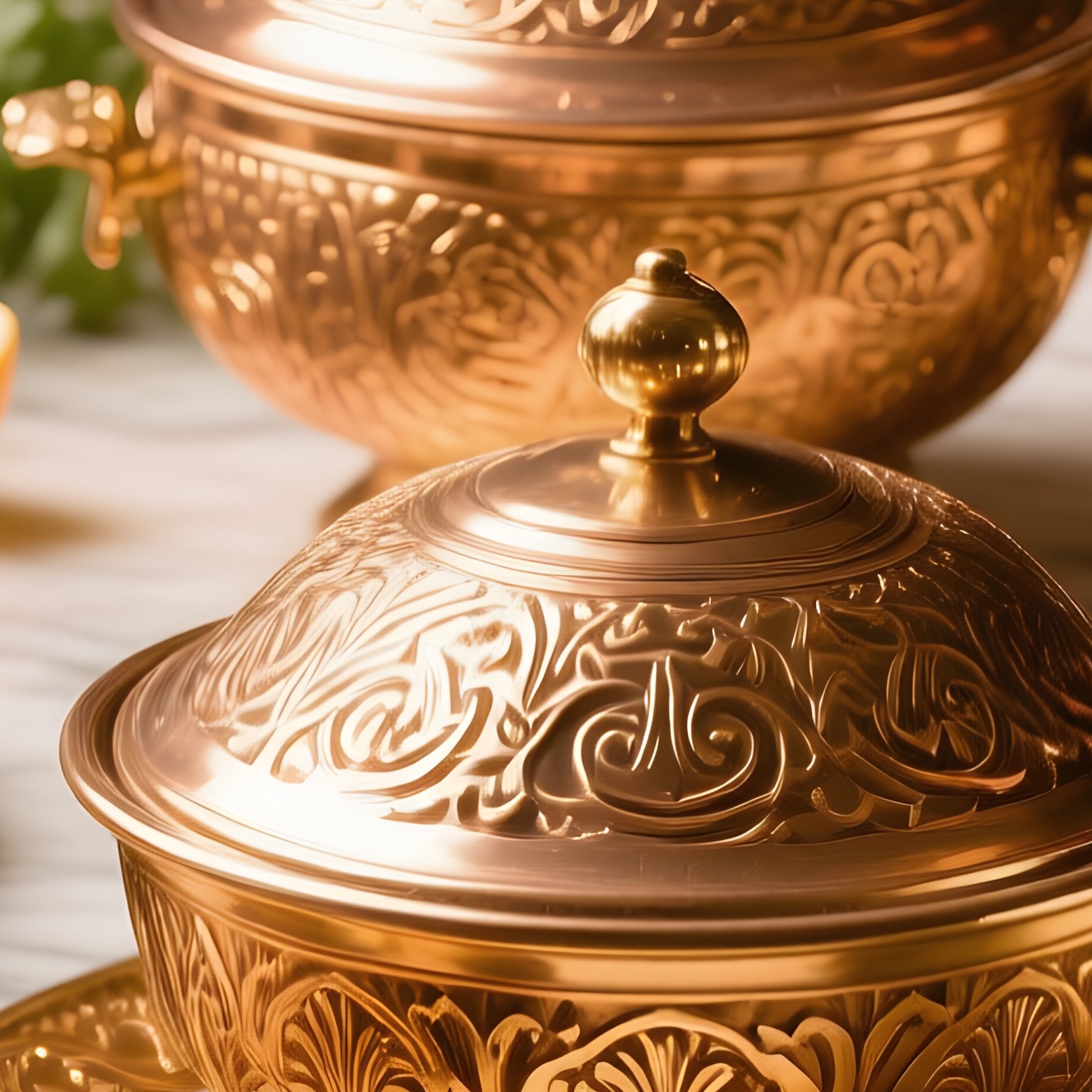 Rich Textures Garnishes Traditional Serving Vessels - Full Resolution Quality Preview