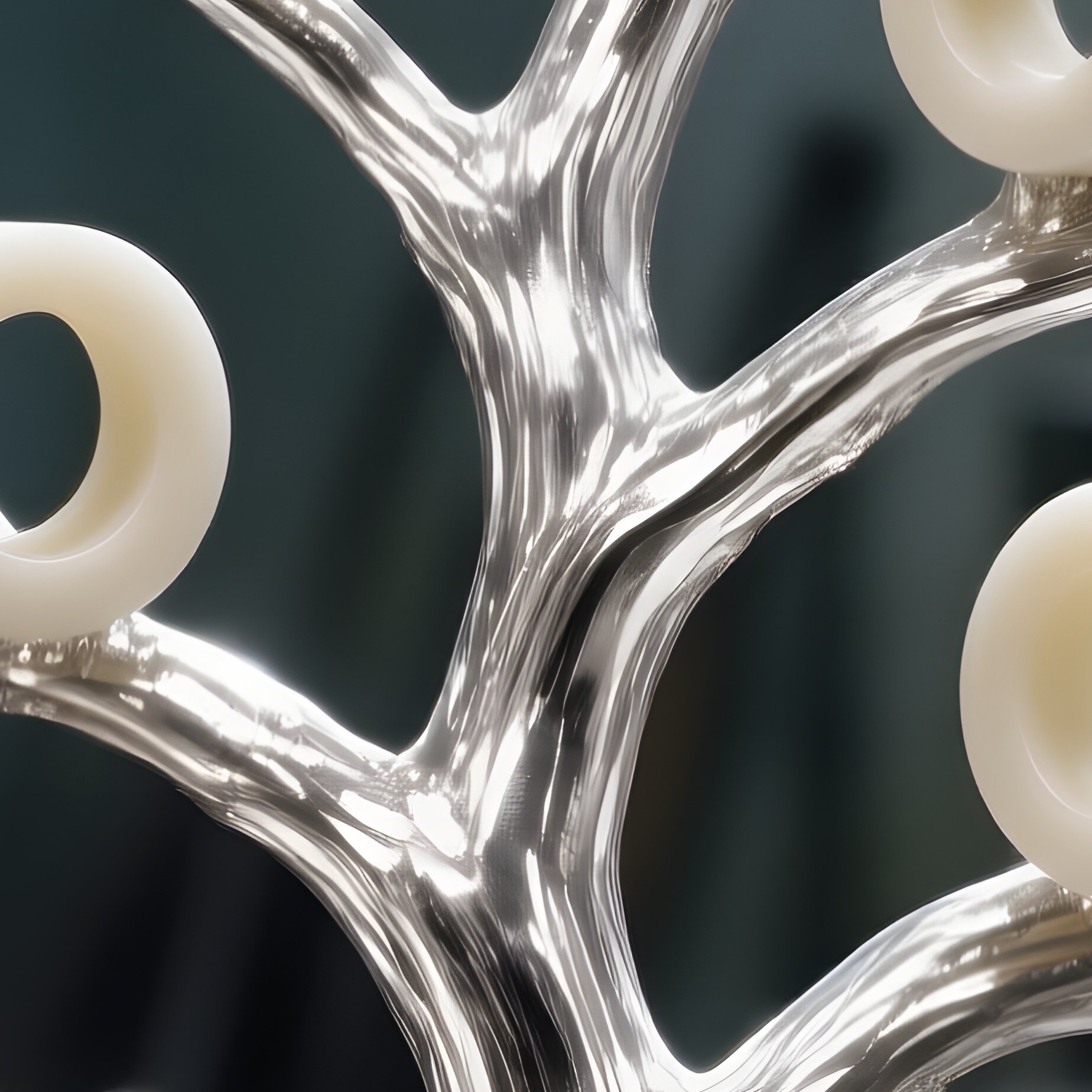 Ring Casting Tree Of Wax Molds Cast In Silver Before Sprue Removal - Full Resolution Quality Preview