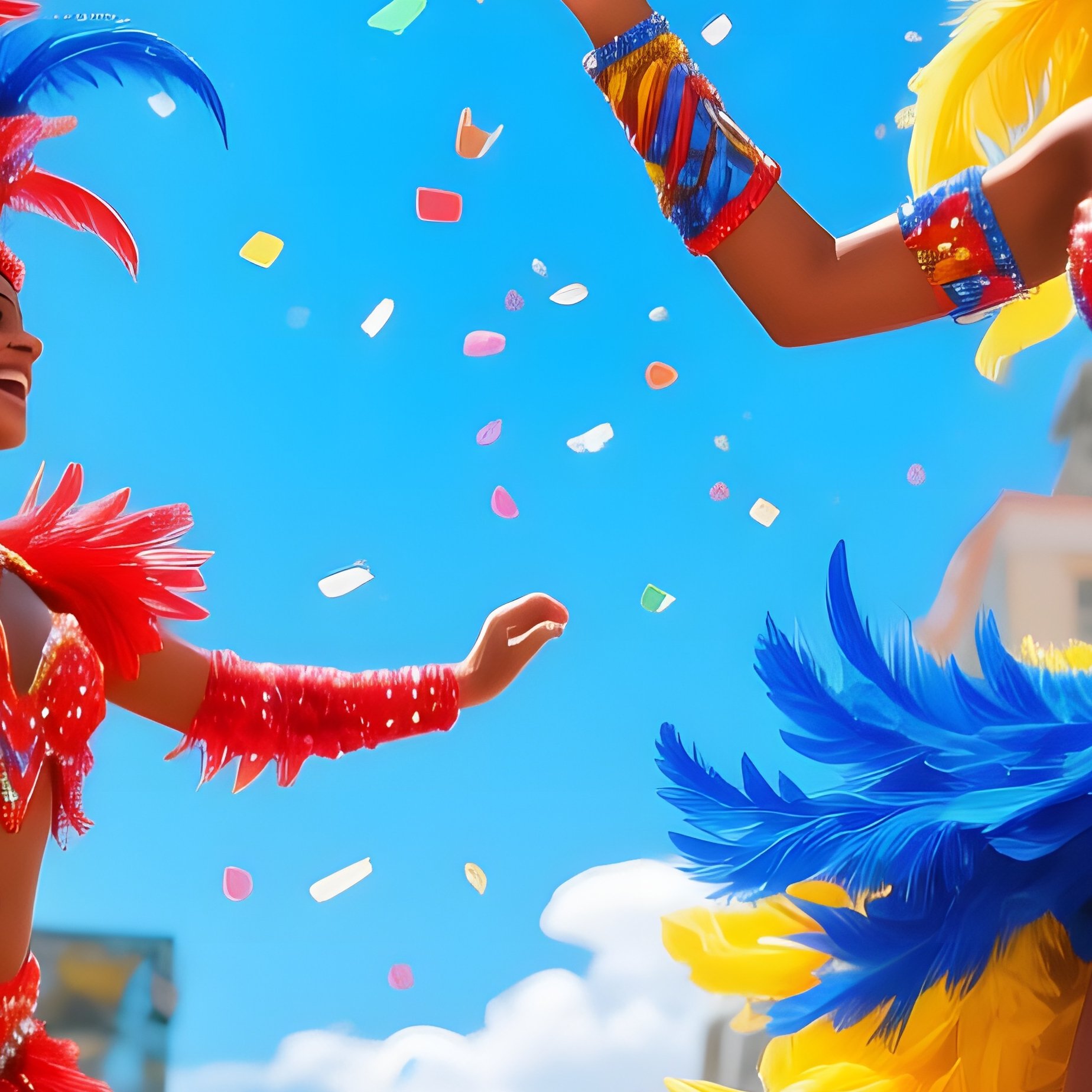 Rio Carnival Parade Feather Costumes Confetti - Full Resolution Quality Preview
