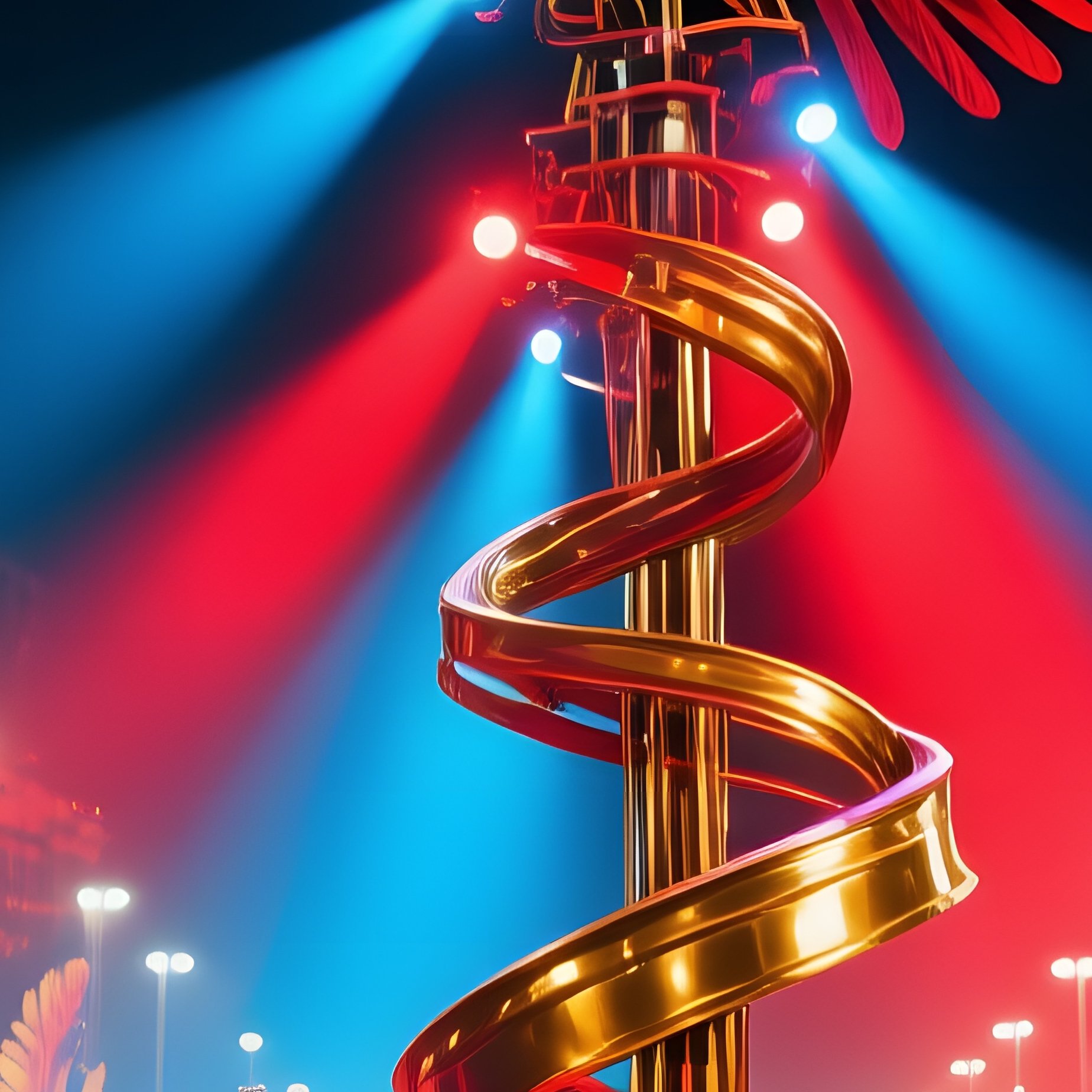 Rio Night Festival Parade Floats Spinning Feathers - Full Resolution Quality Preview