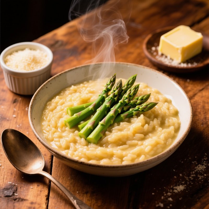 Risotto Agli Asparagi Made With Asparagus Vegetable Stock Butter And Parmigiano Reggiano