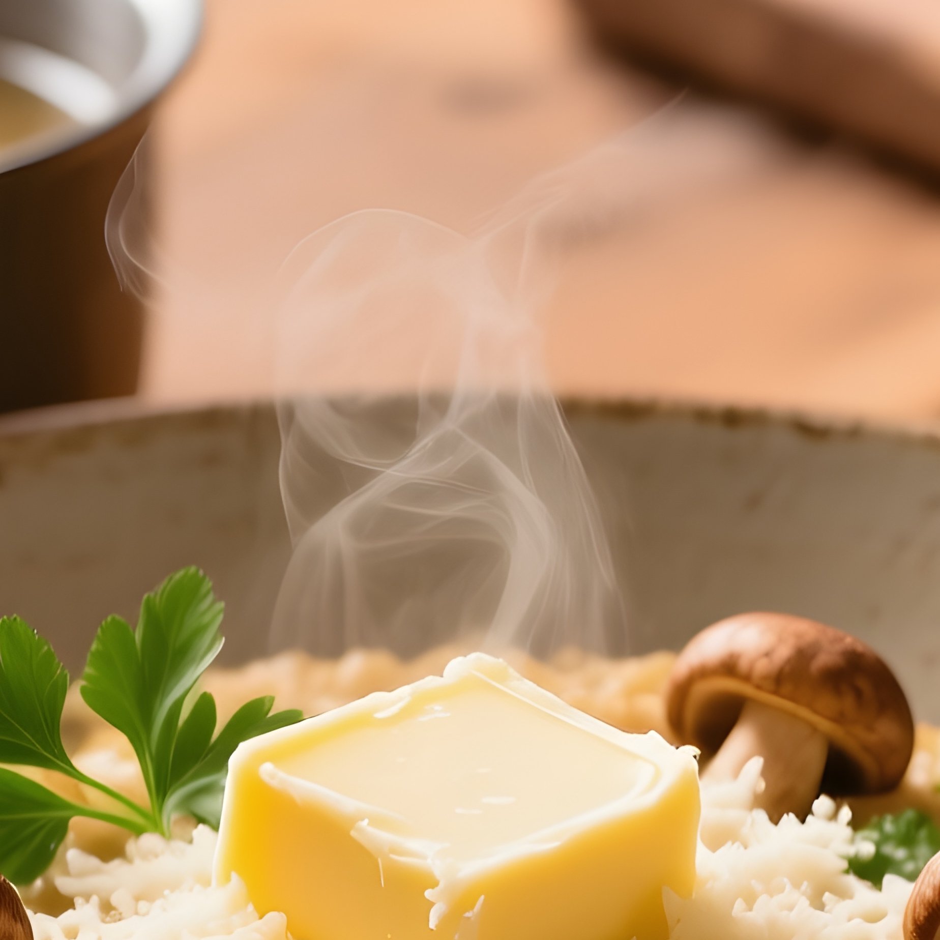 Risotto Ai Funghi Porcini Made With Arborio Rice Porcini Mushrooms Vegetable Stock Butter Parsley And Parmigiano Reggiano - Full Resolution Quality Preview