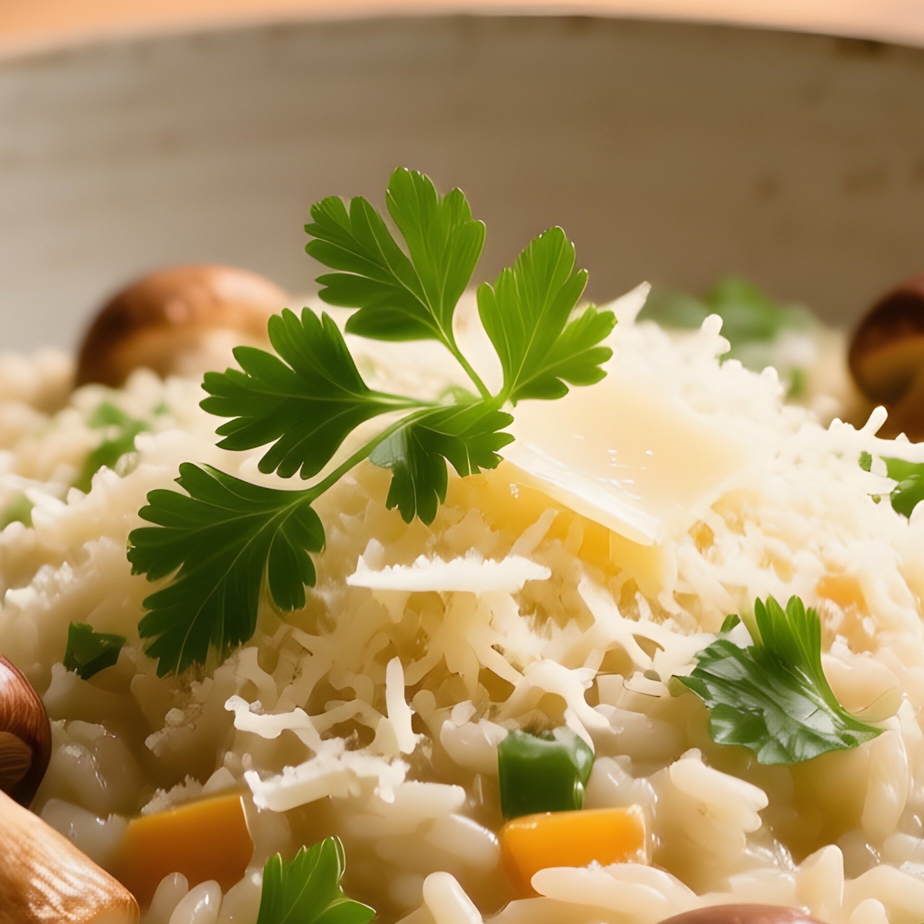 Risotto Ai Funghi Porcini Made With Arborio Rice Porcini Mushrooms Vegetable Stock Butter Parsley And Parmigiano Reggiano - Full Resolution Quality Preview