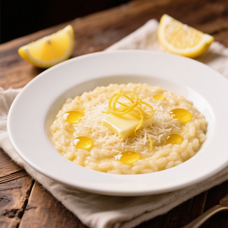 Risotto Al Limone Arborio Rice Lemon Zest Butter Parmesan