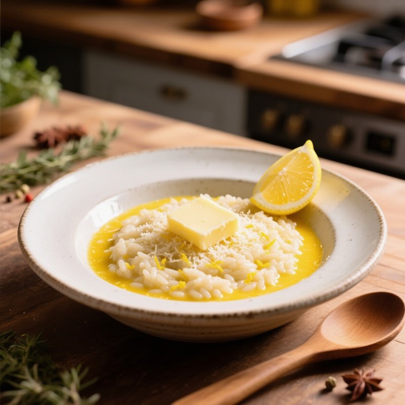 Risotto Al Limone Arborio Rice Lemon Zest Juice Butter Parmesan