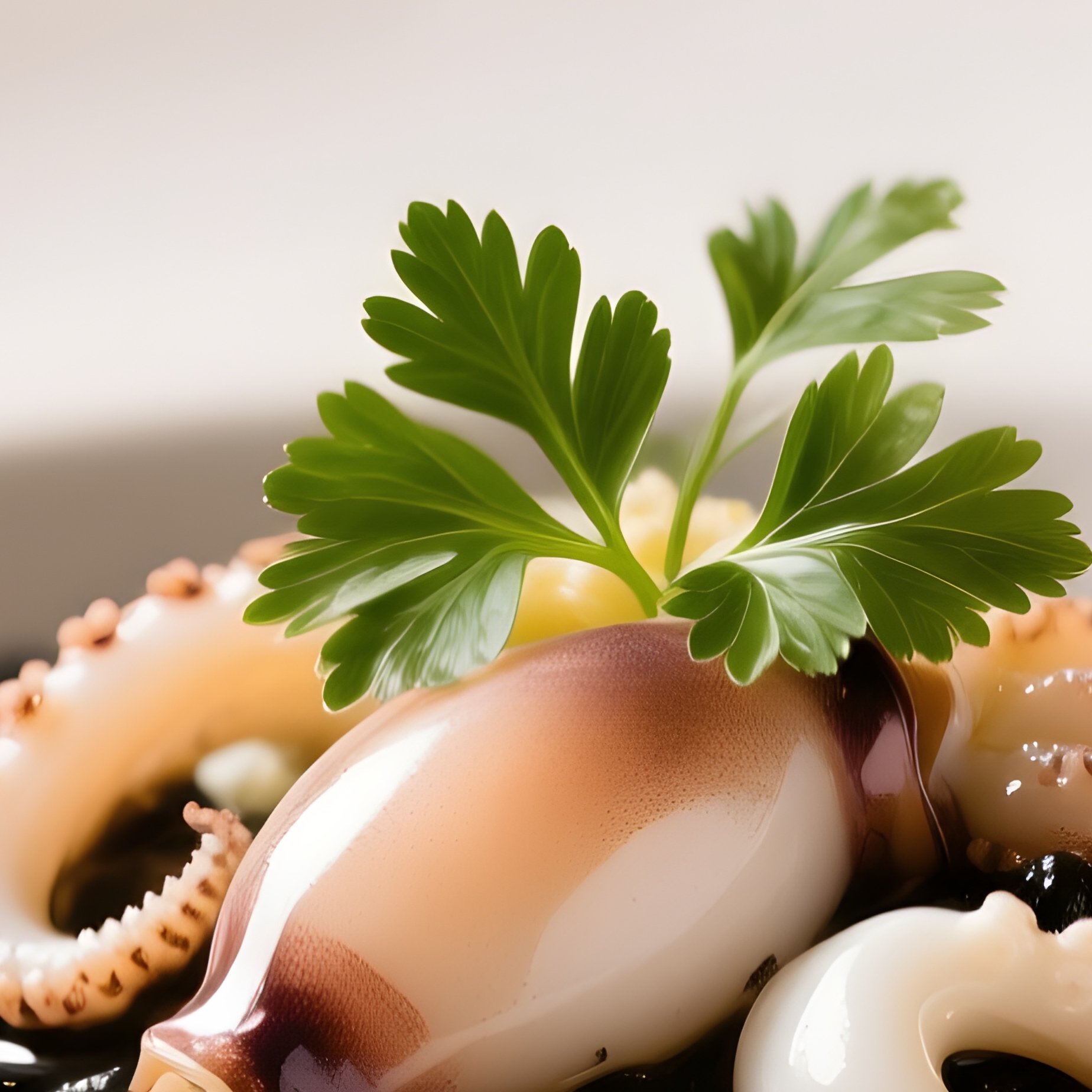 Risotto Al Nero Di Seppia With Cuttlefish Squid Ink Garlic White Wine And Seafood Stock - Full Resolution Quality Preview