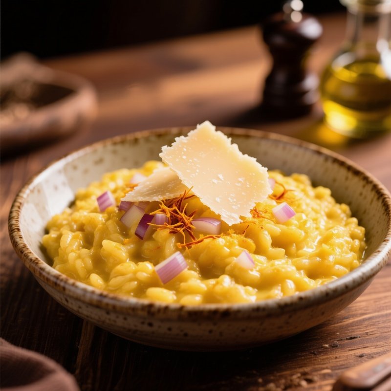 Risotto Alla Zafferano With Saffron Butter Onion Parmigiano Reggiano